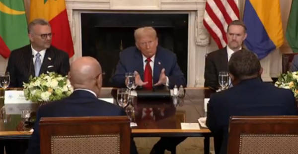 明尼苏达山猫篮球_非洲领导人正发着言明尼苏达山猫篮球,特朗普催进度:如果各位能只说名字和国家,那就太好了