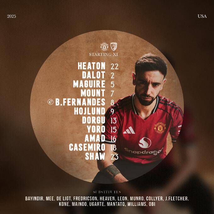 皇冠皇冠代理平台_热身赛-曼联vs伯恩茅斯首发:霍伊伦、B费先发皇冠皇冠代理平台,芒特出战