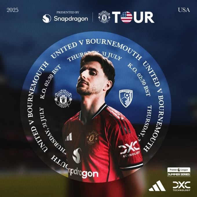 皇冠皇冠代理平台_热身赛-曼联vs伯恩茅斯首发:霍伊伦、B费先发皇冠皇冠代理平台,芒特出战