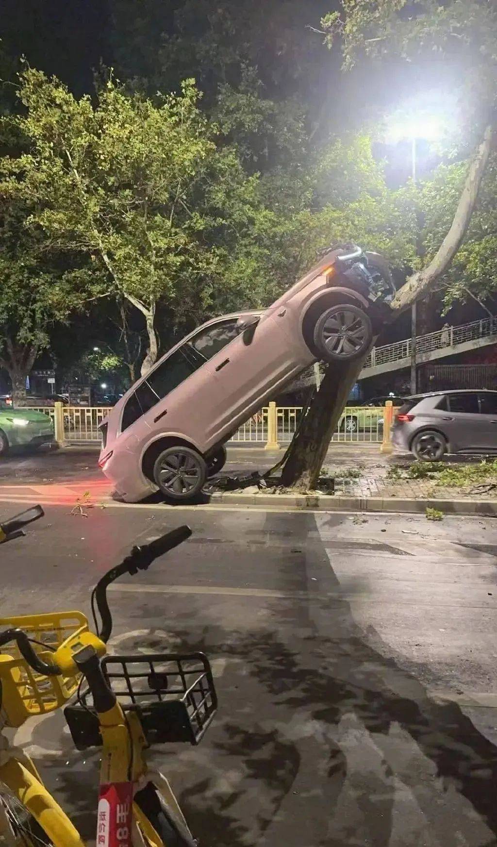 皇冠信用网在线开户_西安警方通报“女子把新能源车开到树上”:因操作不当车辆发生碰撞皇冠信用网在线开户,受伤送医